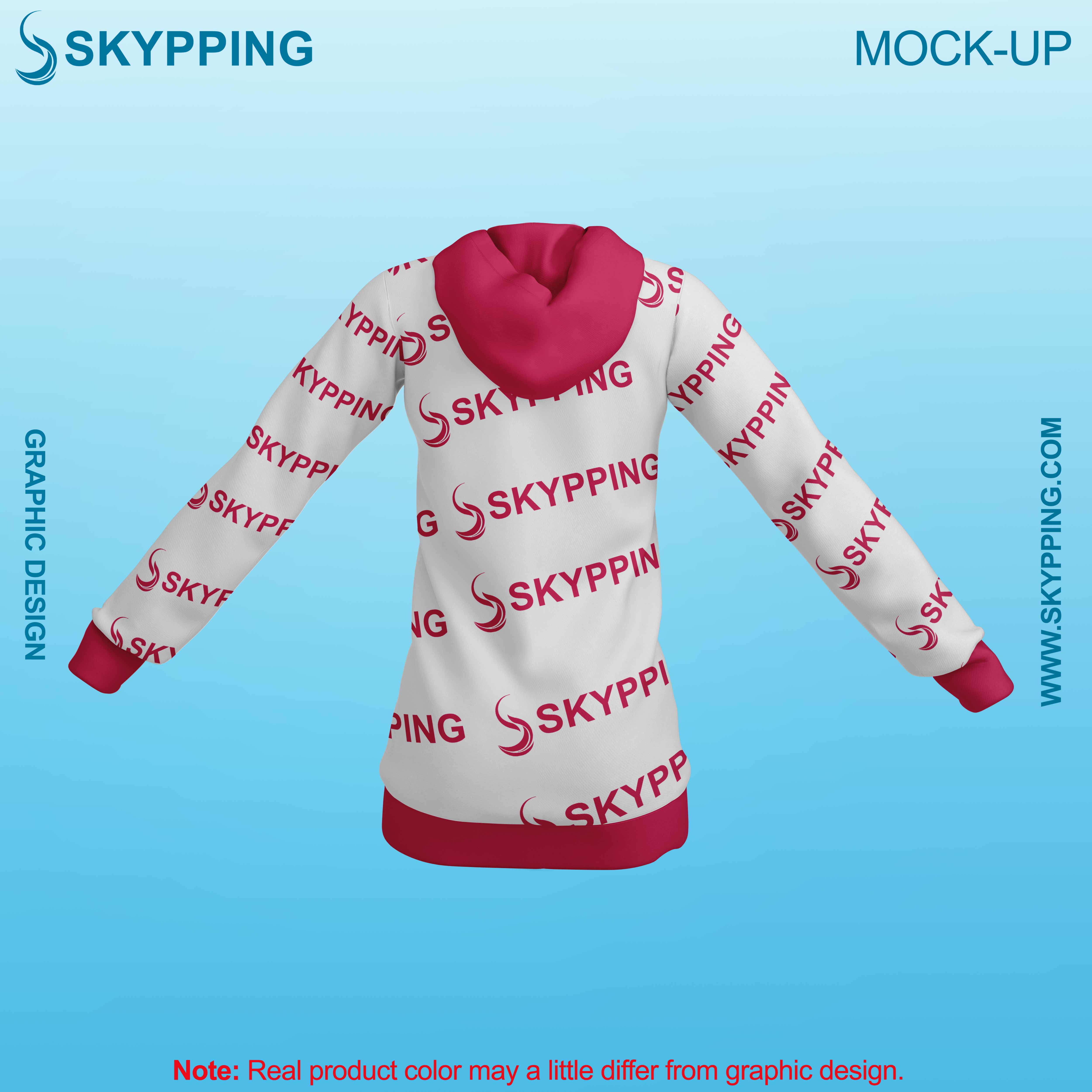 White Combo Pull Over Hoodie with Kangroo Pockets for Women